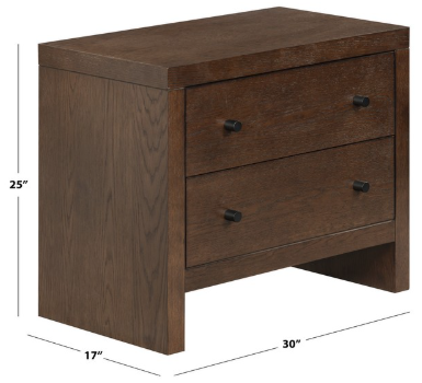 Frederick 2 Drawer Wood Nightstand — Dark Walnut — Nightstands