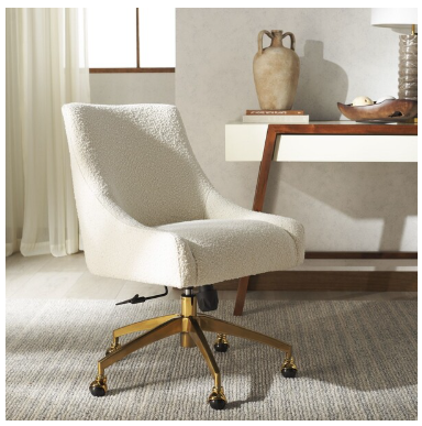 Jakob Adjustable Swivel Desk Chair — Ivory — Office Chairs