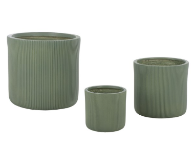 Carolina Planter Pot Set Of 3 — Green (Set of 3) — Planters