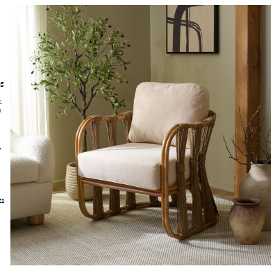 Pennylyn Seagrass Accent Chair — Walnut — Accent Chairs