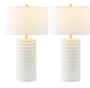Melina Resin Table Lamp Set of 2 — White Shade (Set of 2) — Table Lamps