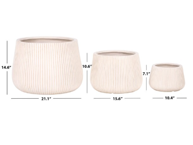 Sara Planter Pot Set Of 3 — Beige (Set of 3) — Planters