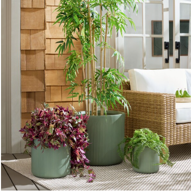 Carolina Planter Pot Set Of 3 — Green (Set of 3) — Planters