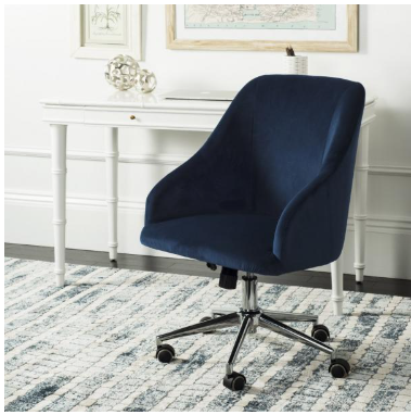 Adrienne Chrome Leg Swivel Office Chair — Navy — Office Chairs