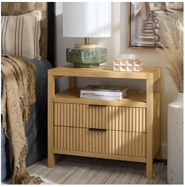Maruba 2 Drawer 1 Shelf Nightstand — Natural — Nightstands