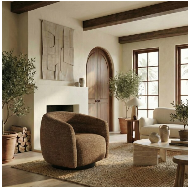 Kellybryn Swivel Chair — Dark Brown — Accent Chairs