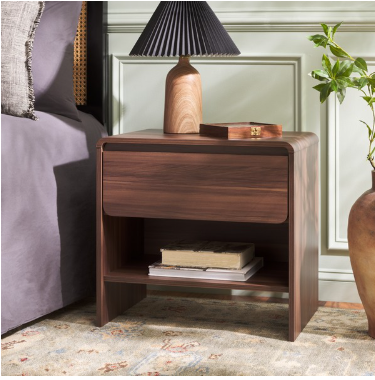 Arsenio 1 Drawer Nightstand — Walnut — Nightstands