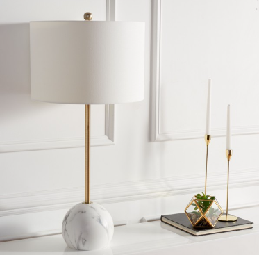 Kyrene Table Lamp — White Marble — Table Lamps