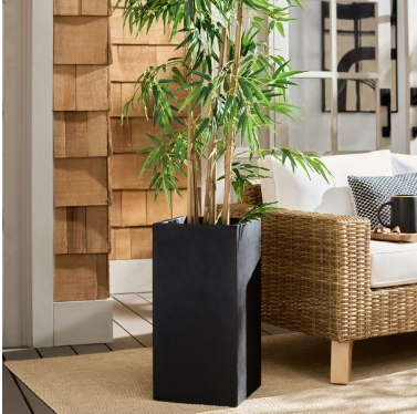 Marcy Pedestal Planter — Black — Planters