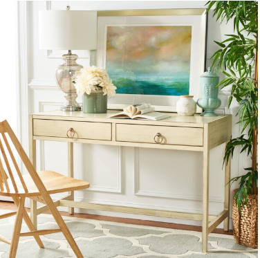 Esther 2 Drawer Desk — Antique White — Desks