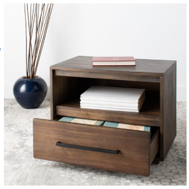 Poesy 1 Drawer Nightstand — Dark Chocolate — Nightstands