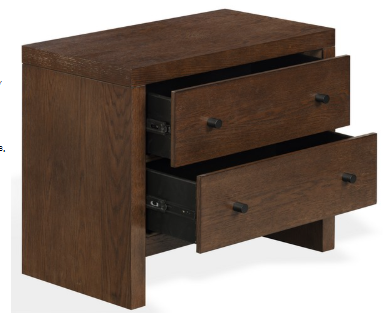 Frederick 2 Drawer Wood Nightstand — Dark Walnut — Nightstands
