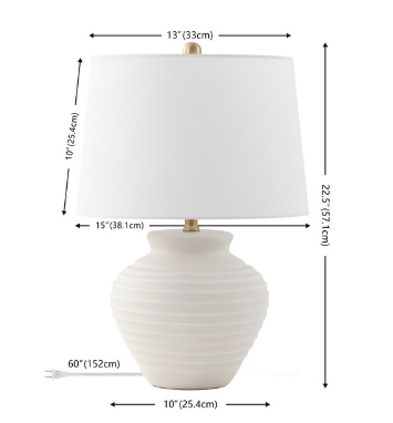 Ledger Table Lamp — White Shade — Table Lamps