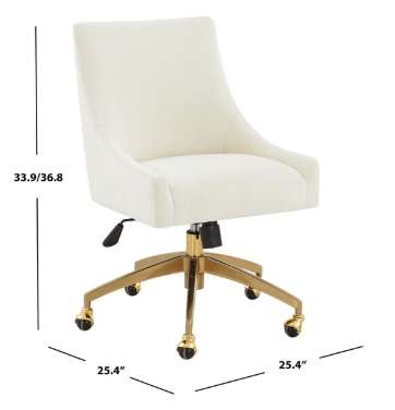 Jakob Adjustable Swivel Desk Chair — Cream — Office Chairs