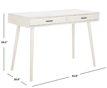 O'dwyer 2 Drawer Desk — Distressed White — Desks