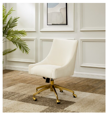 Jakob Adjustable Swivel Desk Chair — Cream — Office Chairs