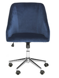 Adrienne Chrome Leg Swivel Office Chair — Navy — Office Chairs