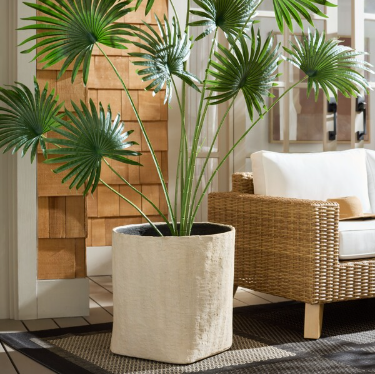 Cana Large Square Planter Pot — Beige — Planters