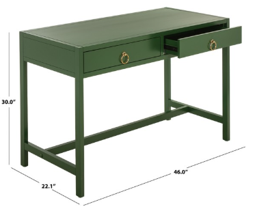 Esther 2 Drawer Desk — Green — Desks