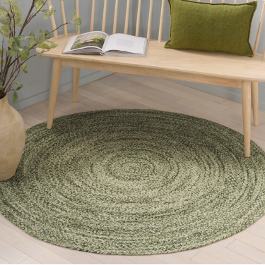 Braided Rug — Green — Rugs