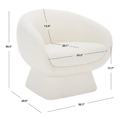 Kiana Modern Accent Chair — Ivory — Accent Chairs