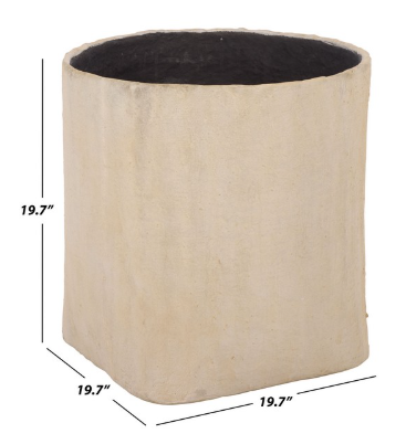 Cana Large Square Planter Pot — Beige — Planters