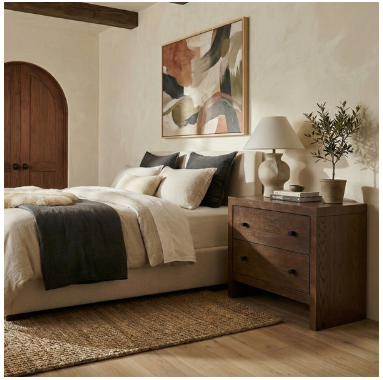 Frederick 2 Drawer Wood Nightstand — Dark Walnut — Nightstands