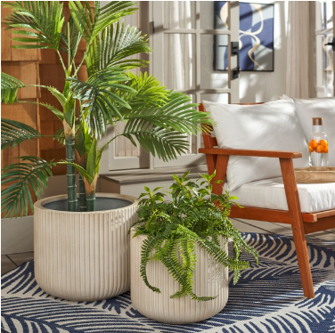 Lucca Planter Pot Set2 — Beige (Set of 2) — Planters