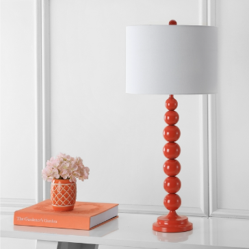 Jenna 31.5-Inch H Stacked Ball Lamp — Blood Orange (Set of 2) — Table Lamps