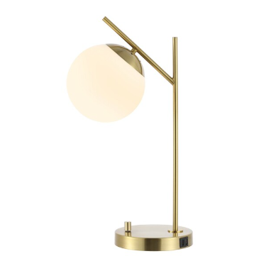 Suna Table Lamp w/ USB Port — Brass — Table Lamps