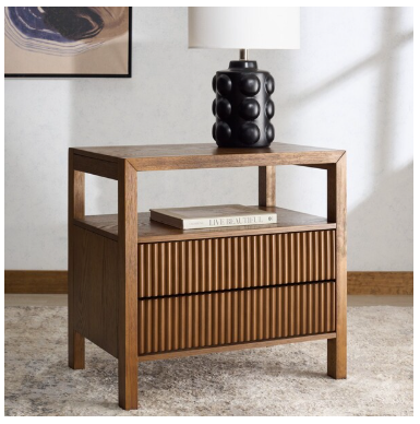 Shelbie 2 Drawer Nightstand — Medium Oak — Nightstands