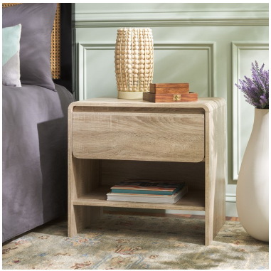 Arsenio 1 Drawer Nightstand — Light Cream — Nightstands