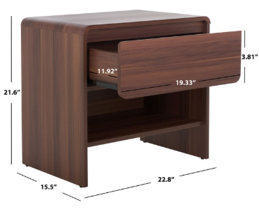 Arsenio 1 Drawer Nightstand — Walnut — Nightstands