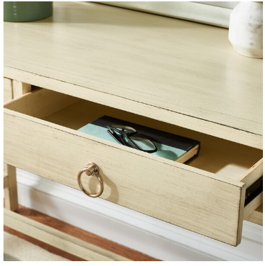 Esther 2 Drawer Desk — Antique White — Desks