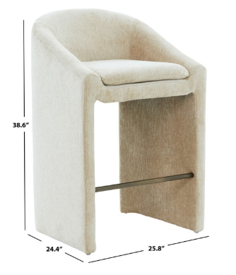 Kagan Chenille Barstool — Taupe — Barstools