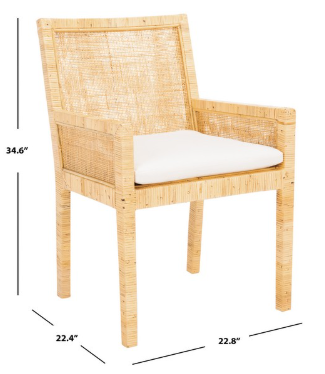 Tojo Accent Chair W/ Cushion — Natural — Accent Chairs