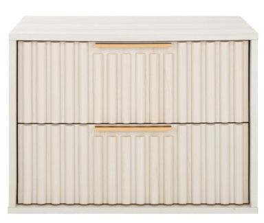 Lylia 2 Drawer Floating Nightstand — Bleached White — Nightstands
