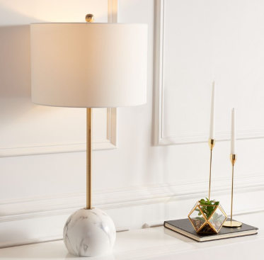 Kyrene Table Lamp — White Marble — Table Lamps