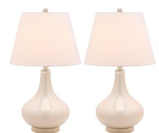 Amy Gourd Lamp — White (Set of 2) — Table Lamps