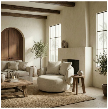 Karolie Swivel Chair — Taupe — Accent Chairs