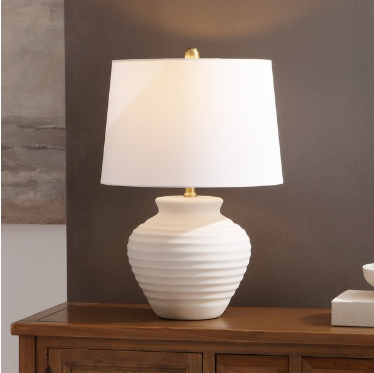 Ledger Table Lamp — White Shade — Table Lamps
