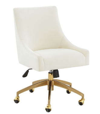 Jakob Adjustable Swivel Desk Chair — Cream — Office Chairs