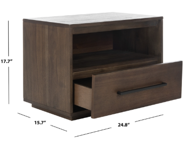 Poesy 1 Drawer Nightstand — Dark Chocolate — Nightstands