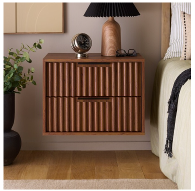 Lylia 2 Drawer Floating Nightstand — Walnut — Nightstands