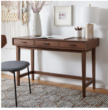 Hawthorn 3 Drawer Desk — Brown — Desks