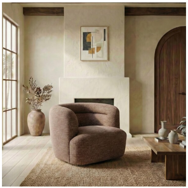 Joangela Swivel Chair — Dark Brown — Accent Chairs