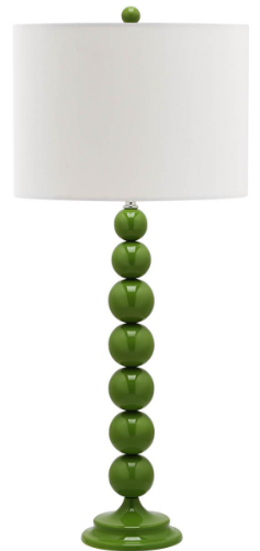 Jenna 31.5-Inch H Stacked Ball Lamp — Green (Set of 2) — Table Lamps