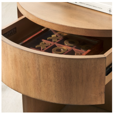 Daiya Round 1 Drawer Wood Nightstand — Natural — Nightstands