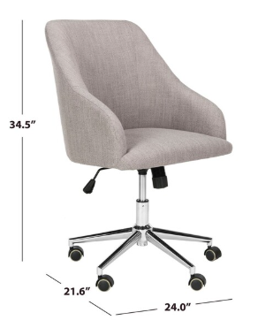 Adrienne Chrome Leg Swivel Office Chair — Grey — Office Chairs