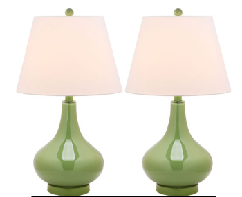 Amy Gourd Lamp — Fern Green (Set of 2) — Table Lamps